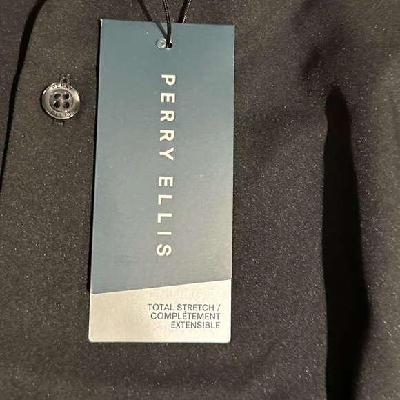 Perry Ellis mens black XL total stretch expandable collar dress shirt formal - Picture 7 of 11